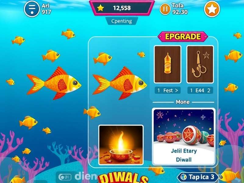 India Fish Splash gameplay screenshot showing colorful fish and underwater environment